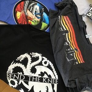 Three men’s short sleeve logo T-shirt’s